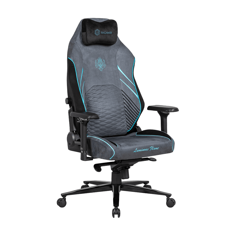 RXGAMER RX-2103XL-A Cathaoirleach Cearrbhachais Inchoigeartaithe Ar Ais Suede Le Headrest Maighnéadach